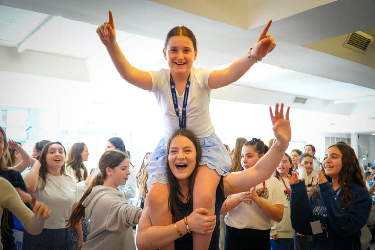 JFS students celebrating together at a Jewish life event