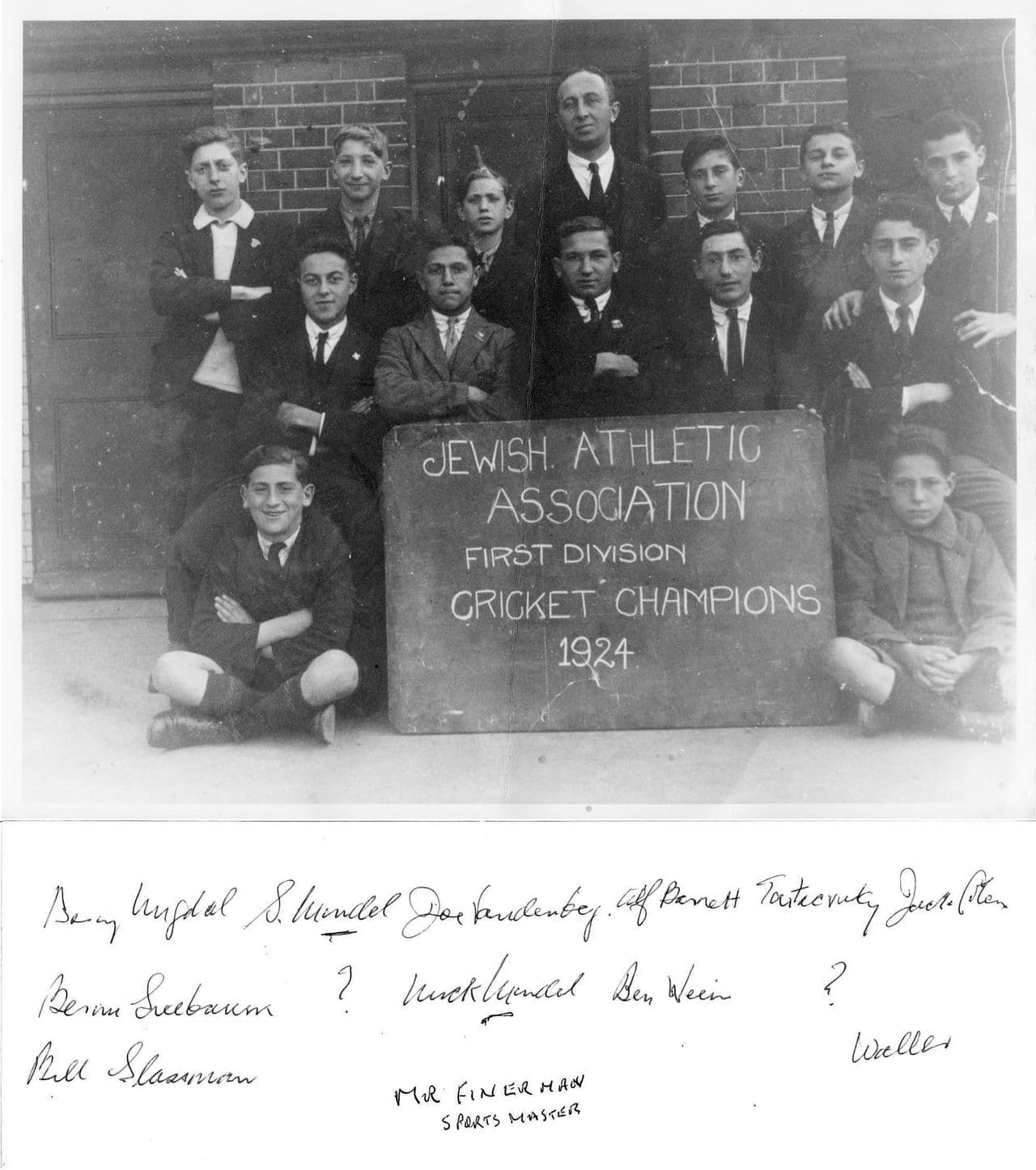 JFS archive cricket team 1924